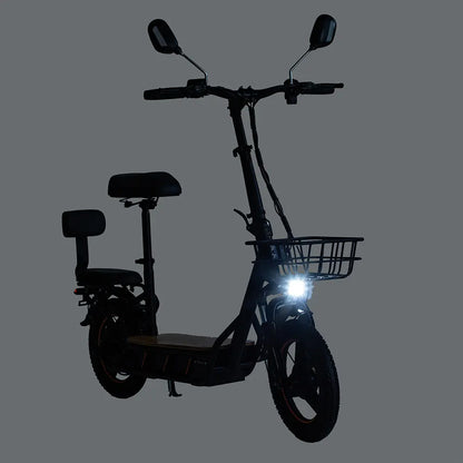 Front & Rear Lighting System: Comprehensive lighting setup enhances safety during your rides.